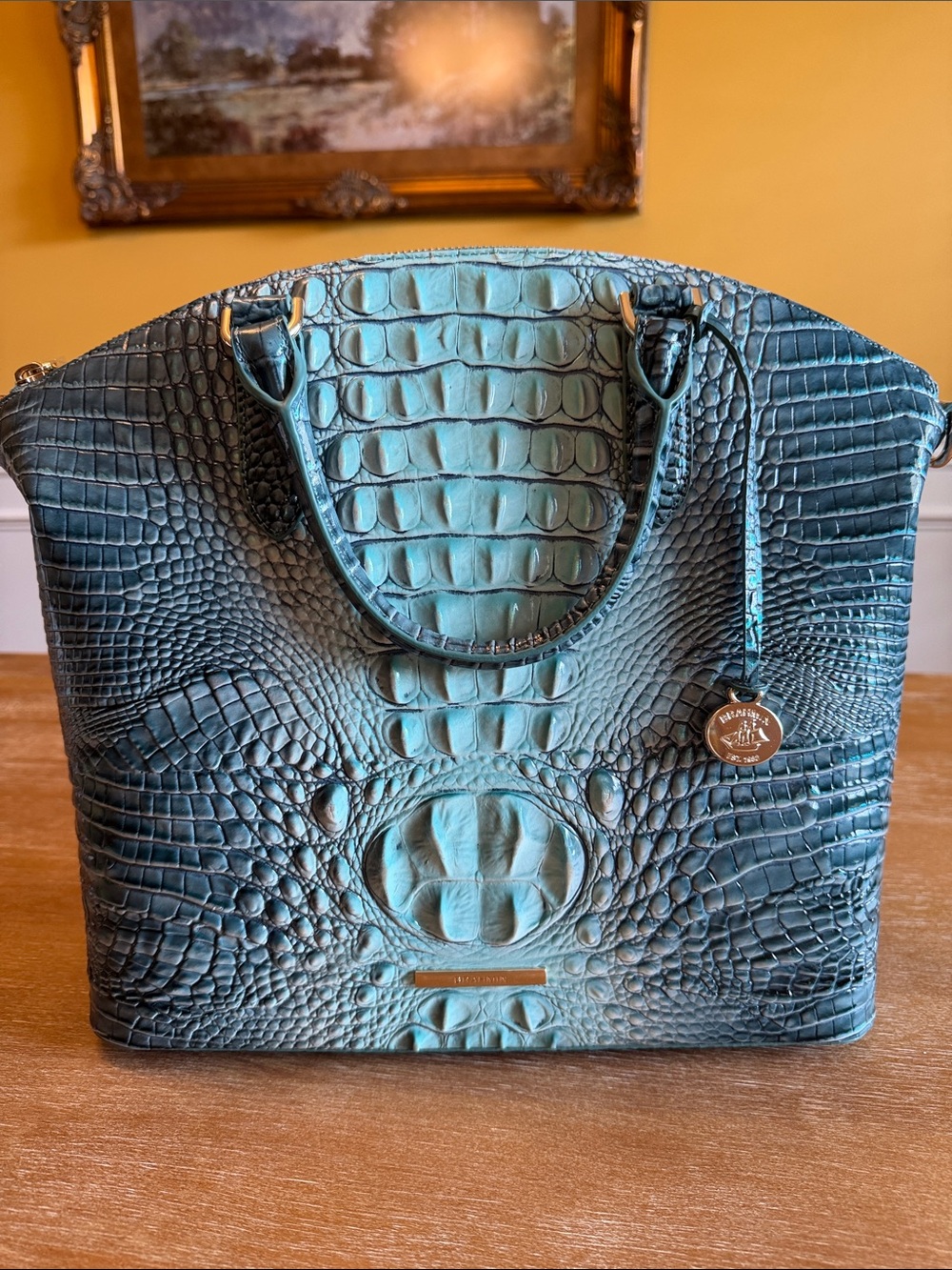 Brahmin Large Duxbury Satchel in Spearmint Ombré Melbourne